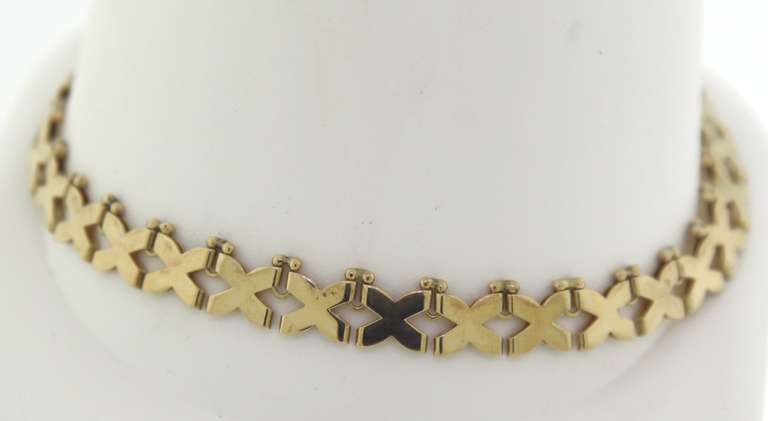 Beautiful Yellow Gold X Link Bracelet