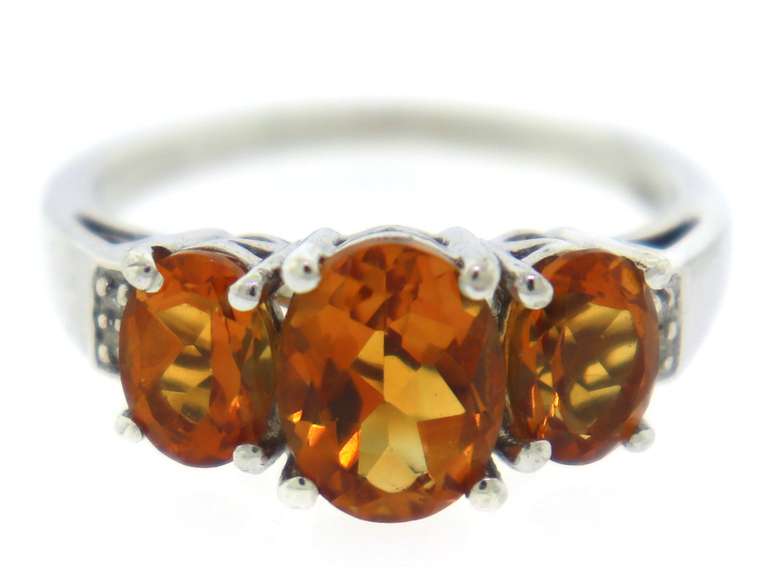 Sterling Silver Mandarine Garnet Ring