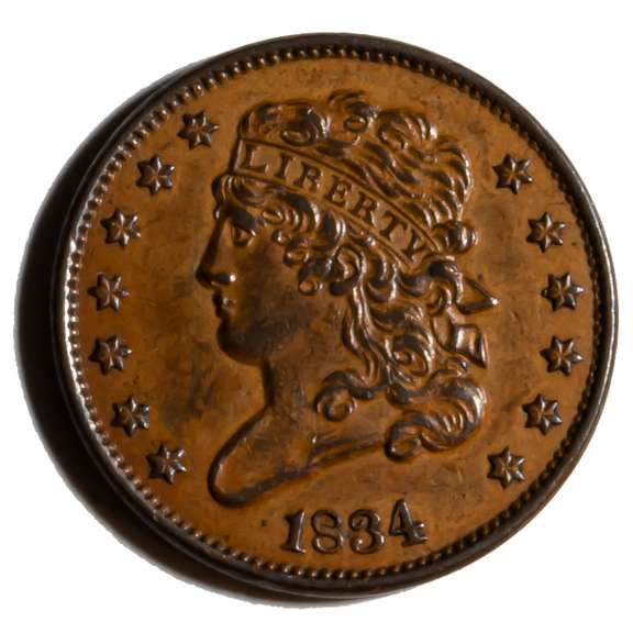1834 Very Near Uncirculated Half Cent
