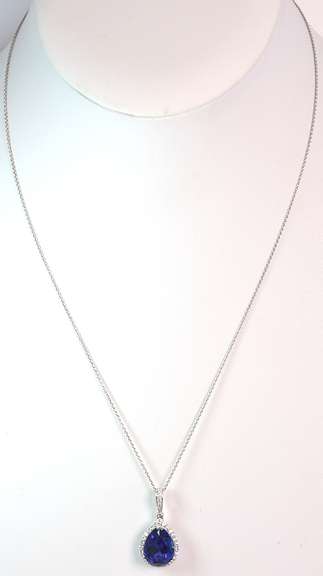 Platinum Tanzanite & Diamond Necklace