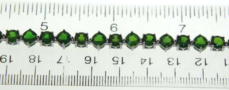 Sterling Silver Green Tourmaline Tennis Bracelet