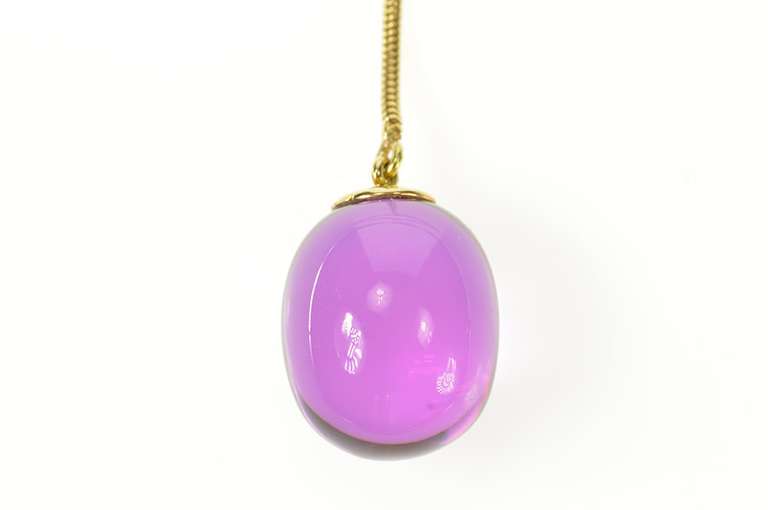 18K Yellow Gold Baccarat Tentation Crystal Drop Snake Chain Necklace