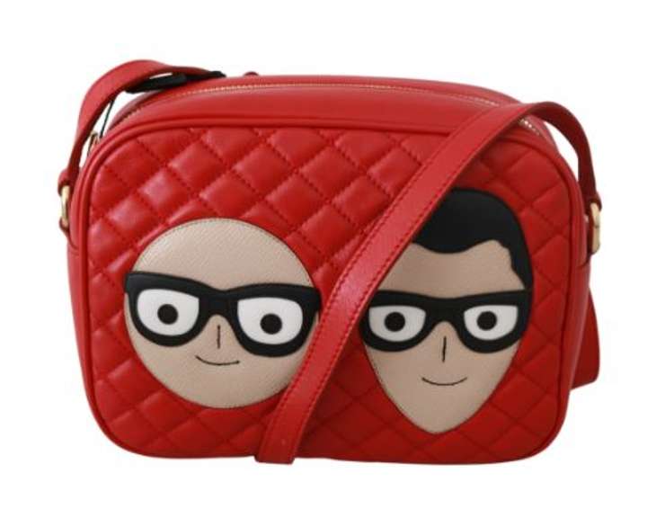 DOLCE & GABBANA  Red Men Patch Crossbody Women Borse GLAM Leather Bag