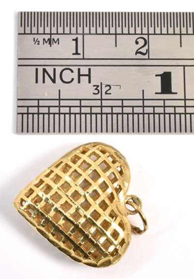Dimensional 14k Mesh Heart