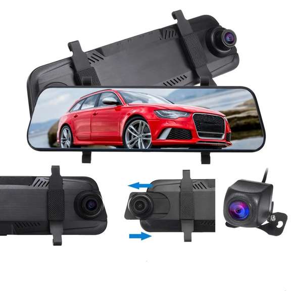 9.66 in 1080P Car Rear View Mirror DVR Camera Dash Cam