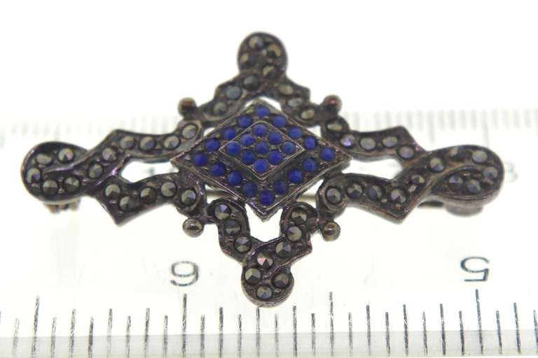 Sterling Silver Marcasite Pin
