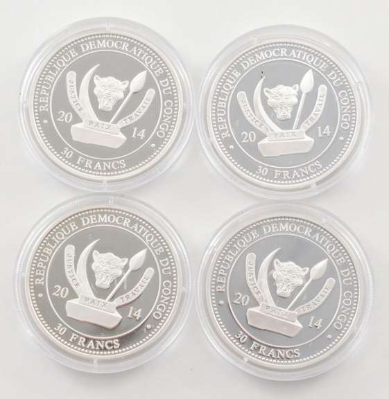2014 Democratic Republic Of Congo 30 Francs - Set Of 4 - Box & COA