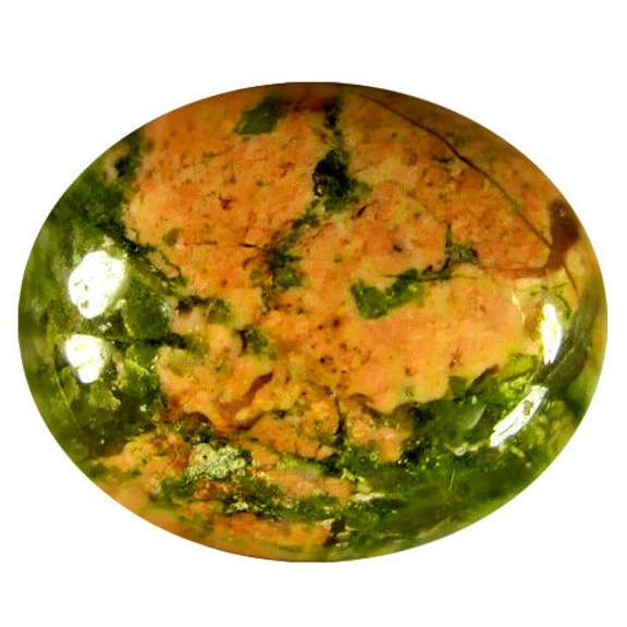 Eye catching 21.45ct Unakite cabochon