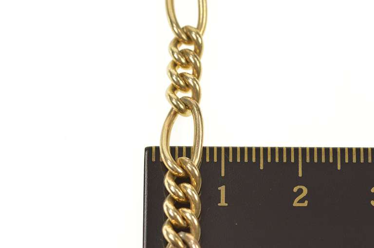 Gold Filled 5.7mm Retro Figaro Chain Link Simple Bracelet