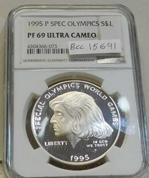 1995-P Special Olympics Sil PRF Dol NGC PF69UC
