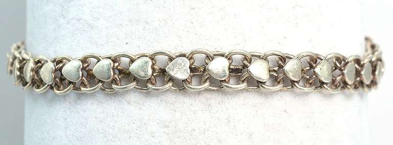 Sterling Silver Bracelet With Heart Charm
