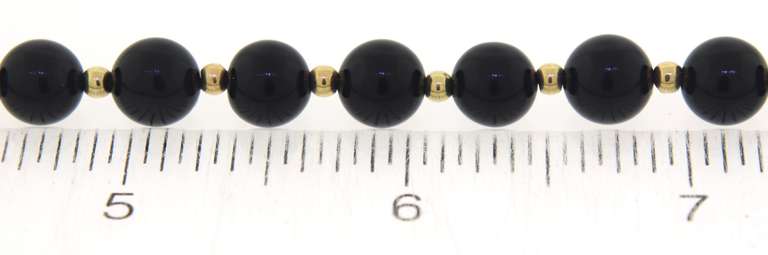 Black Onyx and Gold Beaded Necklace