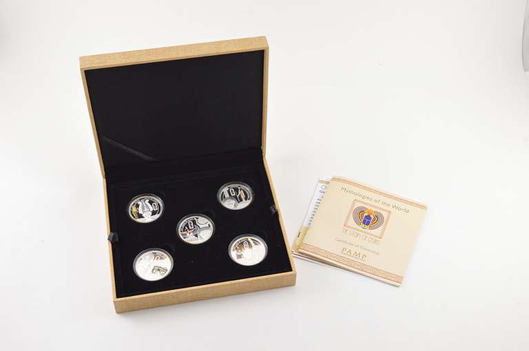 2013 Niue $2 Story Of Osiris 25g Silver Proof 5 Coin Set - Box & COA