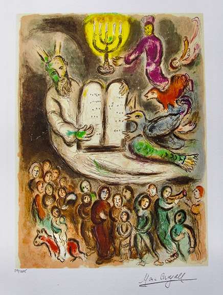 Limited Edition Marc Chagall Moses And The Tablets