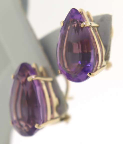 Fabulous Amethyst Pear Stud Earrings