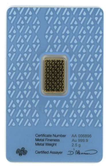 Special Limited Edition pure .9999 2.5 gram gold bar