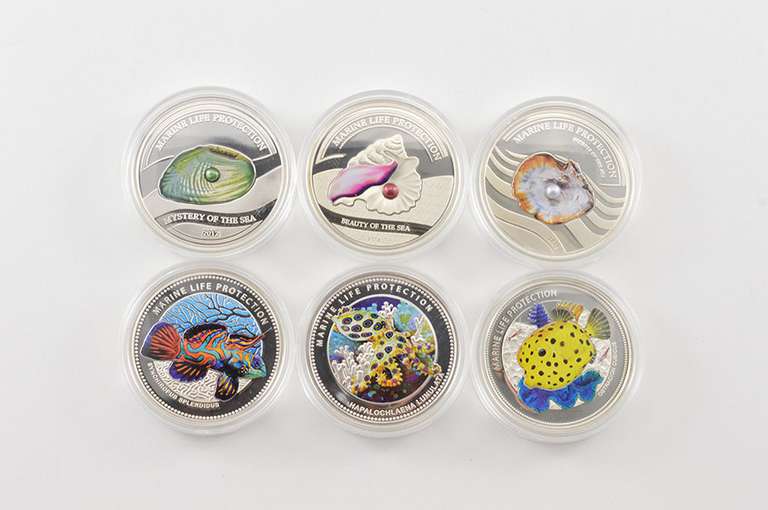 2012-2014 Palau $5 25g .925 Silver - 6 Coin Set - Box & COA