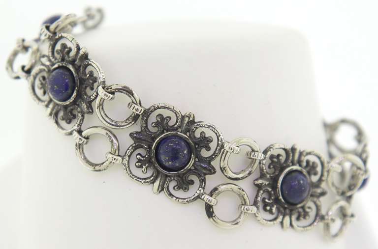 Sterling Silver Lapis Bracelet