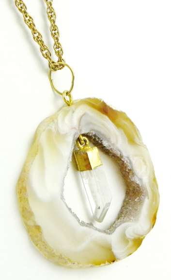 Geode & Crystal Gold-Filled Necklace