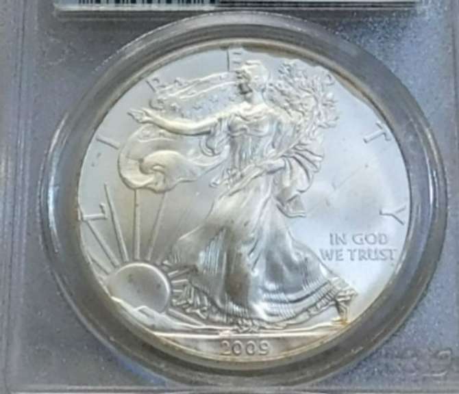 2009 Unc Silver Eagle PCGS MS-70