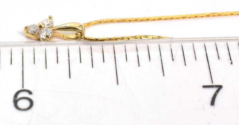 Delicate 3-Diamond Necklace in 14KT Yellow Gold