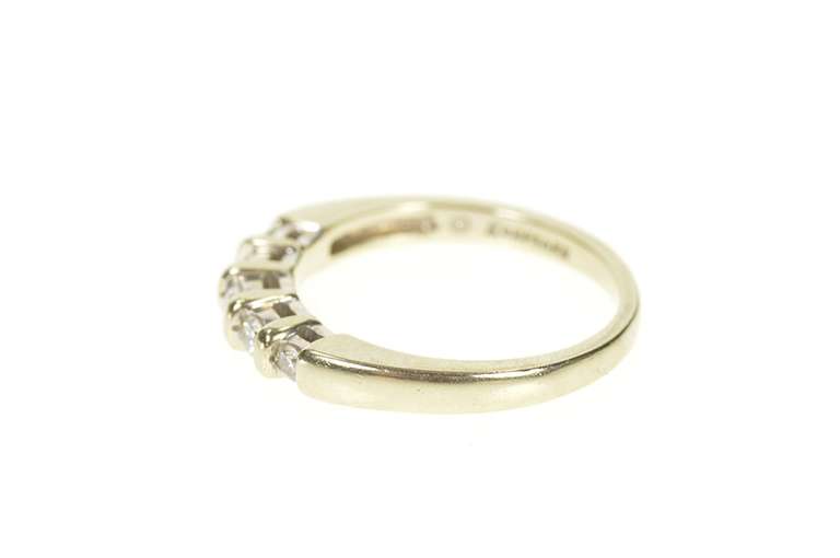 14K White Gold 0.20 Ctw Diamond Simple Channel Wedding Band Ring