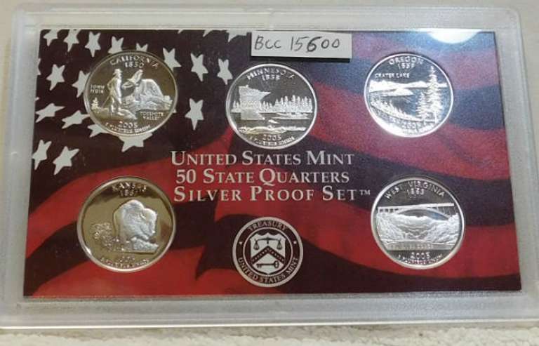 2005 Siilver PROOF State Qtr Set no box