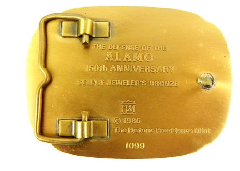 1836-1986 Alamo Bronze Belt Buckle