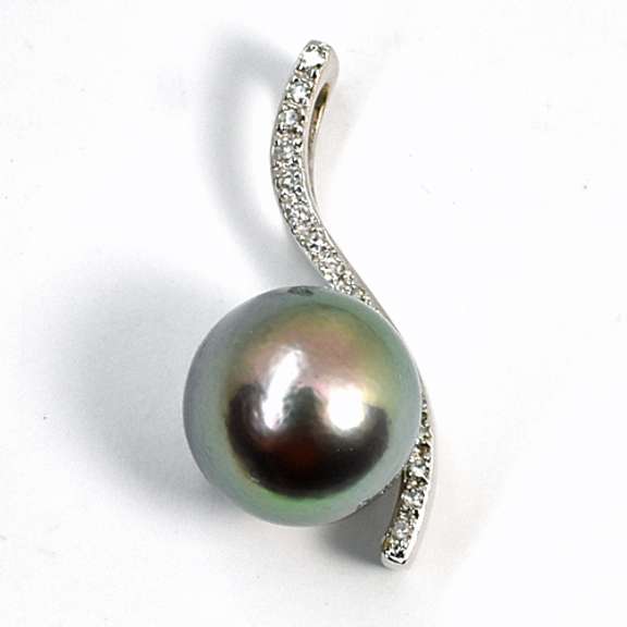 Gorgeous 9.9 MM Gray Pearl Pendant