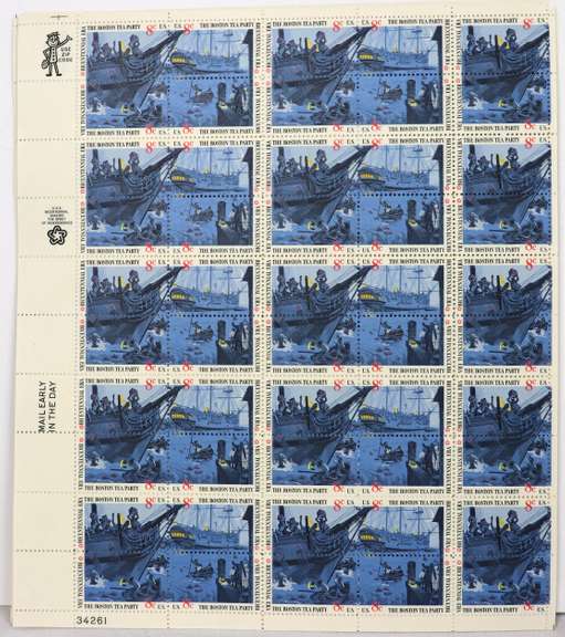 42 1976 8 Cent Boston Tea Party  Mint Sheets
