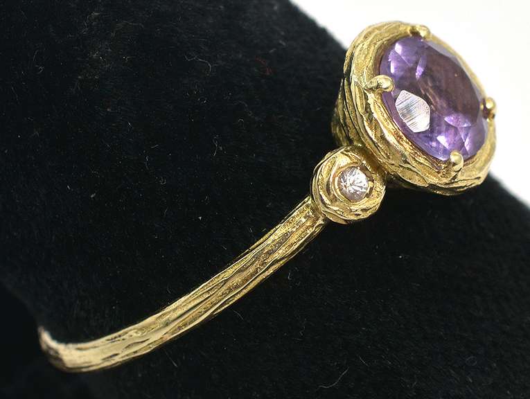 Vintage Iolite & Topaz Ring in 14KT Yellow Gold