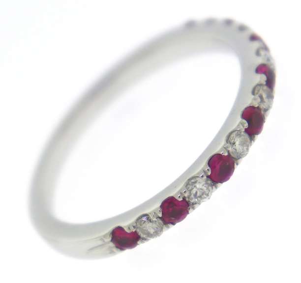 Fabulous White Gold Diamond & Ruby Band