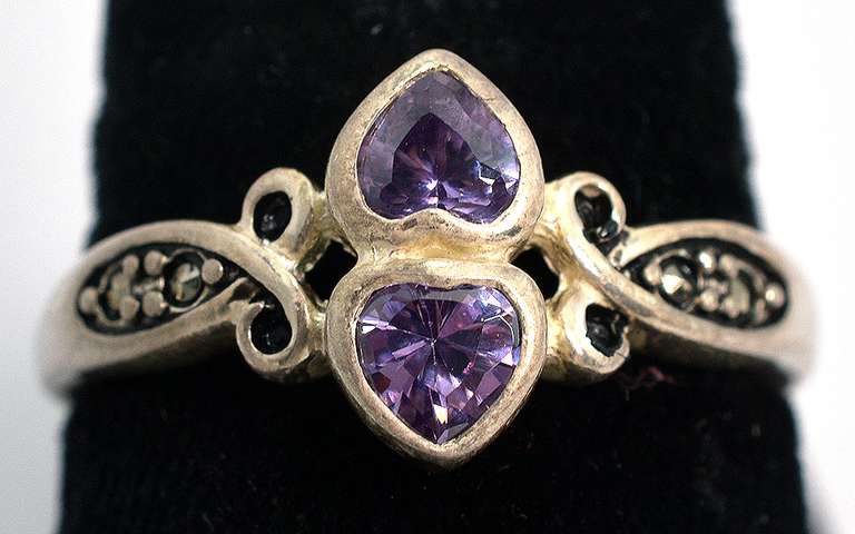 Vintage Sterling Silver Amethyst Ring