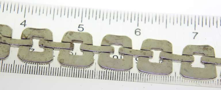 Vintage Sterling Silver Solid Open Link Collar Necklace