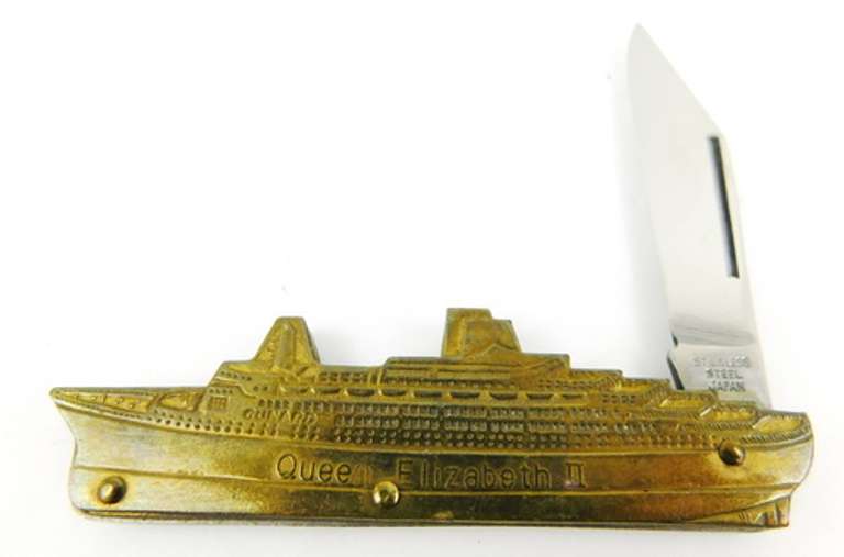 Vintage Queen Elizabeth II Cruise Ship Pocket Knife