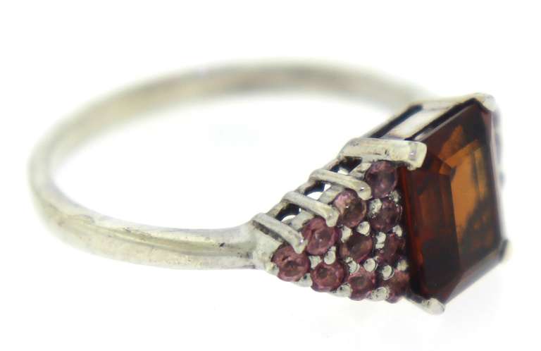 Sterling Silver Red Garnet Ring