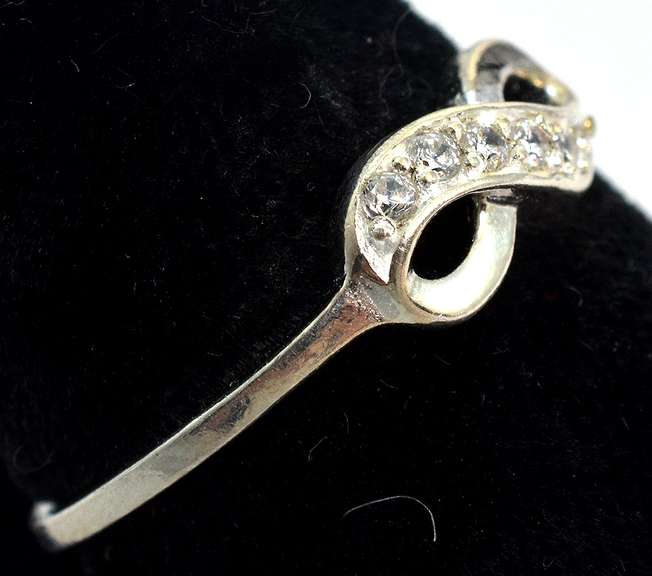 Dainty CZ Infinity Ring in Sterling Silver