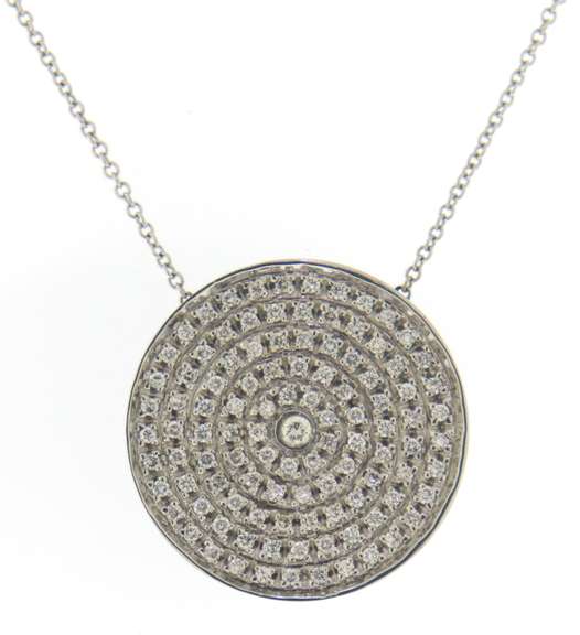 Fantastic Pave Diamond Disc Necklace