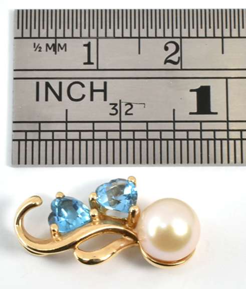 Lovely Pearl & Blue Topaz Pendant