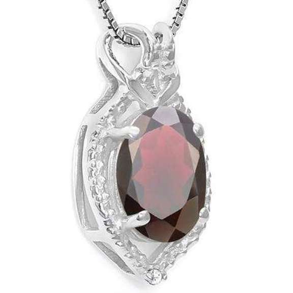 Sterling Silver Garnet Pendant
