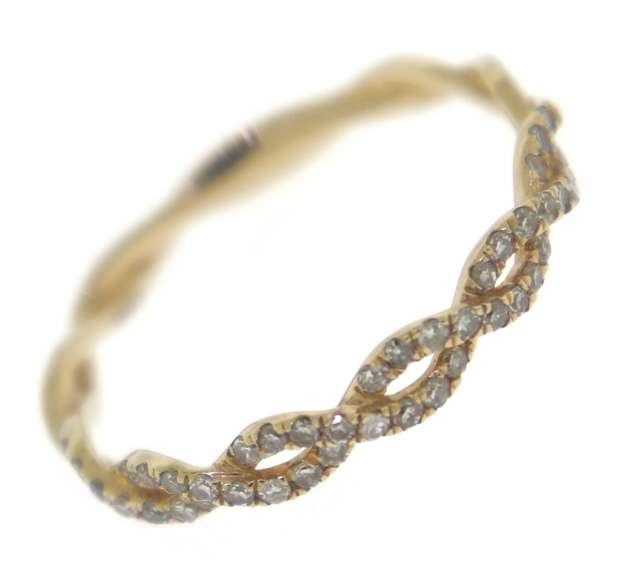 Fancy Yellow Gold Braided Diamond Band