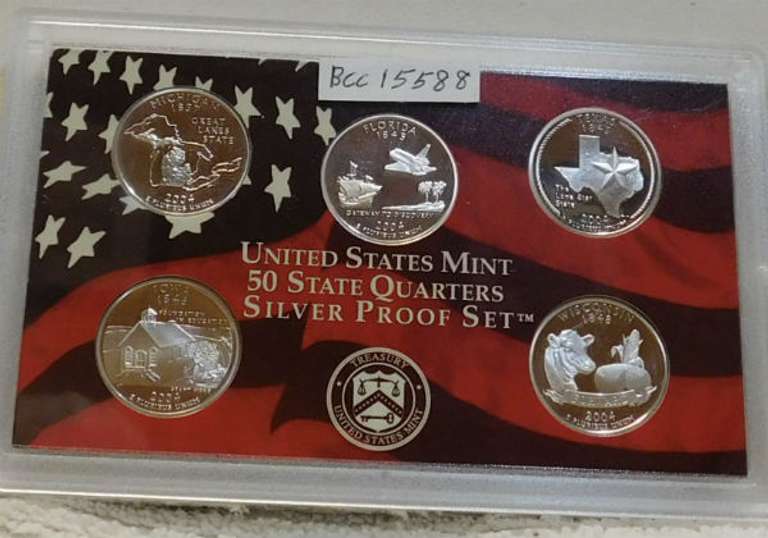 2004 Silver PROOF State Qtr Set no box