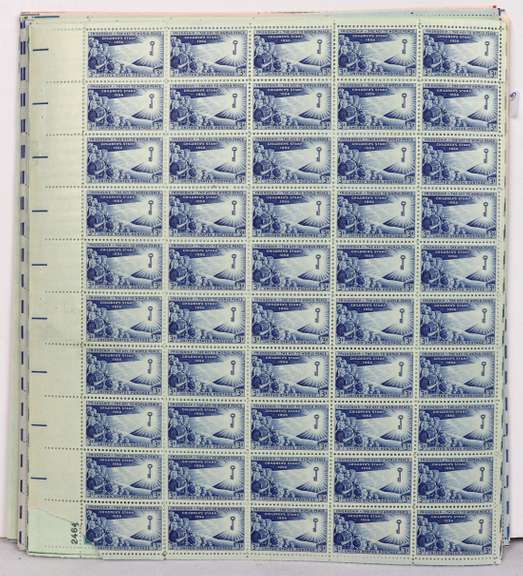 $75 Face Value In Mint Full Gum 3 Cent US Comm Sheets