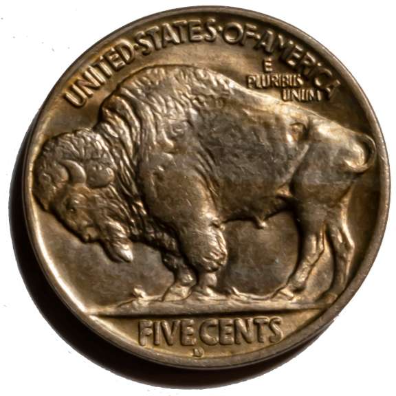 Sharp Gem BU Toned 1928 D Buffalo Nickel