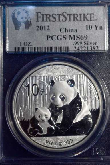 2012  First Strike PCGS MS69 1 OZ Silver Panda
