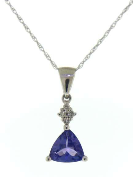 Fabulous Trillion Tanzanite & Diamond Cluster Necklace