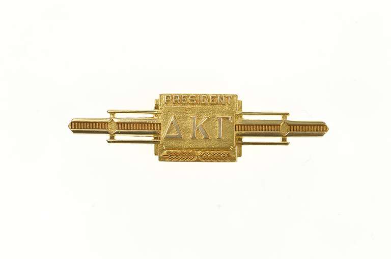 10K Yellow Gold Delta Kappa Gamma Female Educator Bar Pin/Brooch