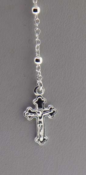 Sterling Silver 3mm Cross Lariat Necklace