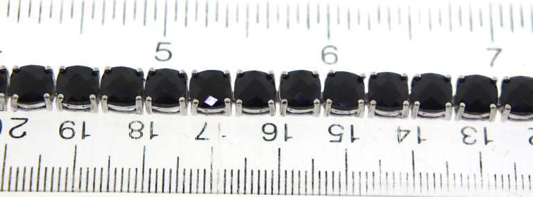 Sterling Silver Dark Red Garnet Bracelet