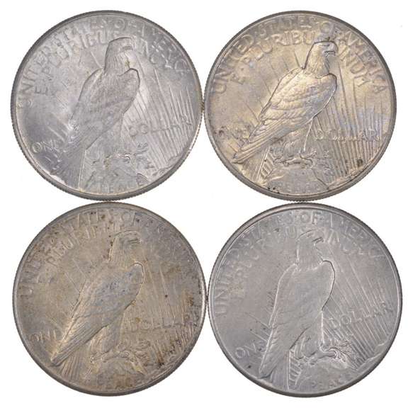Lot (4) 1926 Peace Silver Dollars